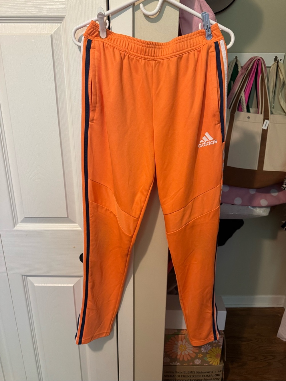 Adidas Kids Orange Athletic Track Pants